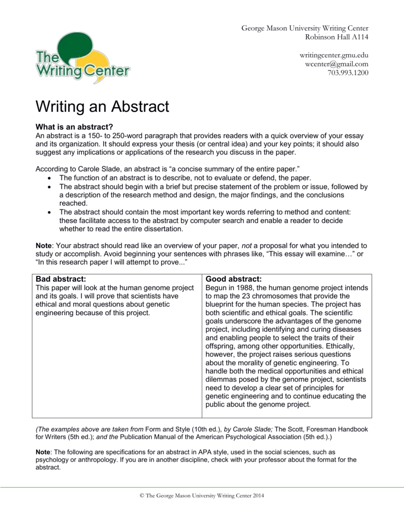Writing An Abstract