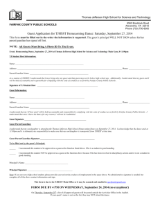 Guest Application for TJHSST Homecoming Dance: Saturday