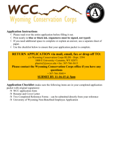 WCC application - University of Wyoming