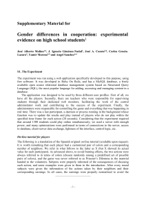 Supplementary Material for Gender differences in cooperation