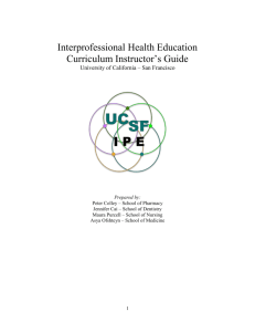 Interprofessional Health Education (IPE) Instructors Guide