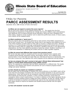 FAQs for Parents - PARCC Assessment Results SY 2015 (Rev. 12/15)