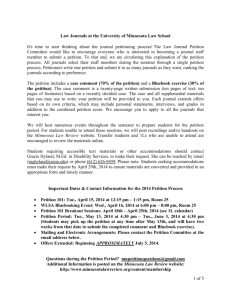 It`s time to start thinking about the petitioning process