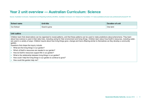 Year 2 unit overview * Australian Curriculum: Science