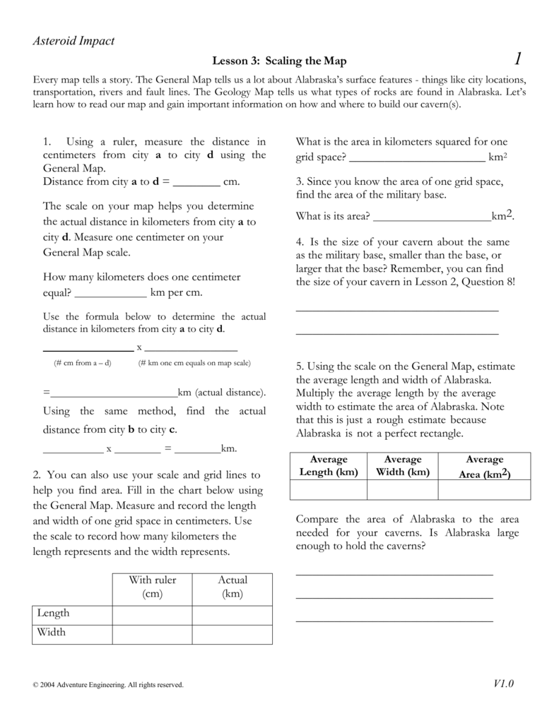 Using A Map Scale Worksheet