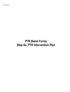 PTR Intervention Plan Blank Forms