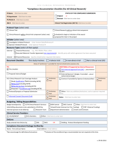 Clinical research compliance documentation checklist