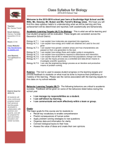 Biology Syllabus - Ms. Farrell`s Chemistry and Biology Page