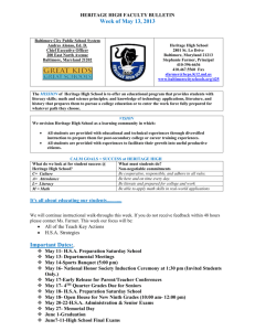 heritage high faculty bulletin - Baltimore City Public School System