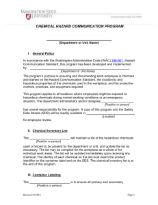 Chemical Hazard Communication Program