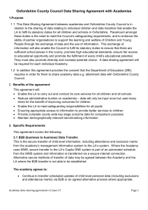 Oxfordshire County Council data sharing agreement with