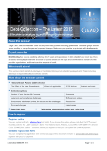 Debt Collection Seminar 2015