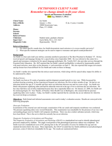 Speech Sound Assessment Example