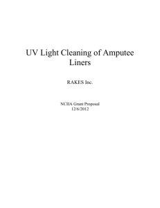 UV Light Cleaning of Amputee Liners RAKES Inc. NCIIA Grant