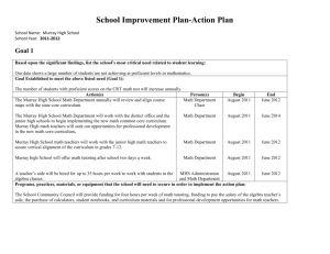 Murray High School Improvement Plan 2011-2012