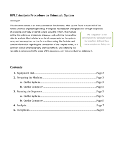 Instruction Set for Shimazdu HPLC