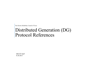 Distributed Generation (DG) Protocol References