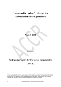 `Unburnable carbon` risk and the Australasian-listed