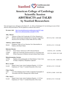 American College of Cardiology Scientific Session Abstracts and