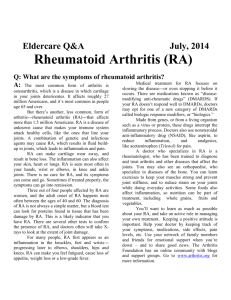 Q&A July 2014 Rheumadtoid Arthritis