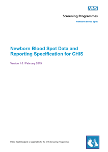 Newborn Blood Spot Data and Reporting Specification for