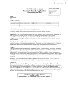 Full-Time Tenure Track Graduate Faculty Application