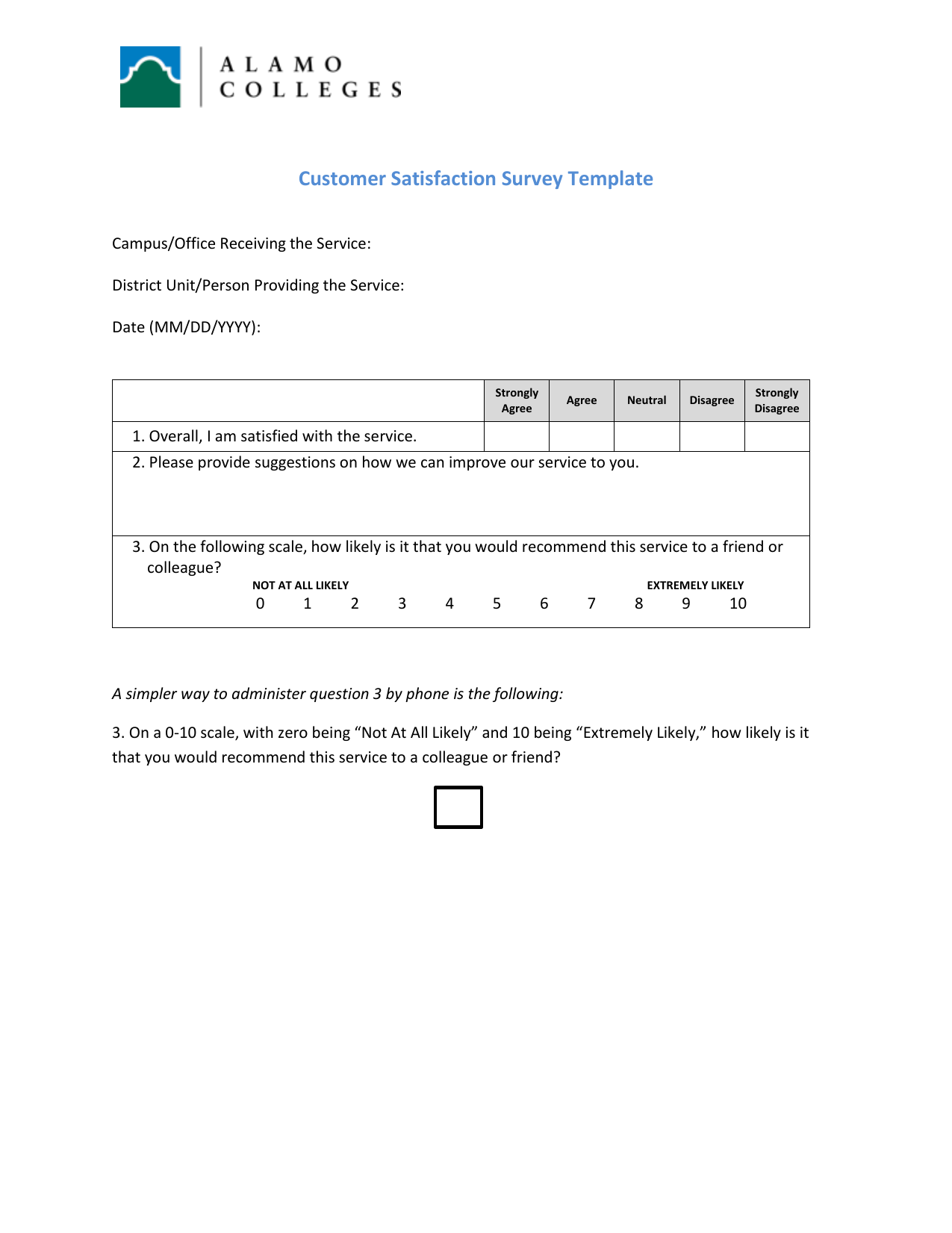 Satisfaction Survey Template from s3.studylib.net