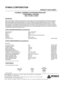 dymax corporation product data sheet flexible, barrier coating