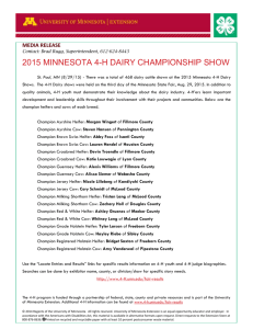 Dairy show - University of Minnesota Extension