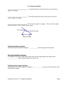 Lesson 4.3 Triangle Inequalities notes