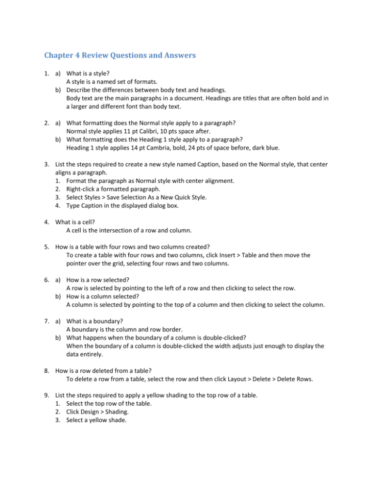 Chapter 4 Review Questions And Answers