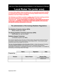 Local Rules Template - Ionising Radiation