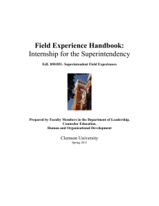 Superintendent Internship Handbook