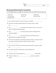 Reviewing Stoichiometry Vocabulary