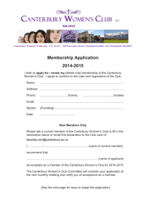 Application form - Canterbury Women`s Club