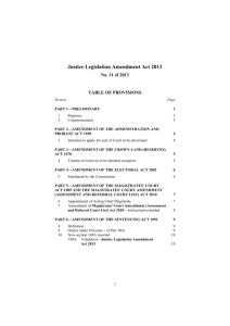 Justice Legislation Amendment Act 2013