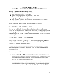 Extended Cox Model: Time Dependent Covariates