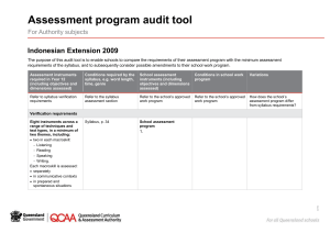 Indonesian Extension 2009 Assessment program audit tool