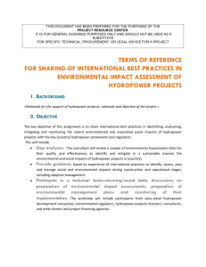 for Sharing of International Best Practices in Environmental Impact