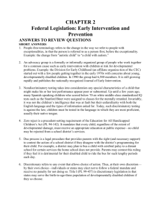 CHAPTER 2 Federal Legislation: Early Intervention and Prevention