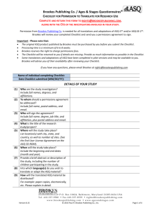 Checklist for Permission to Translate for