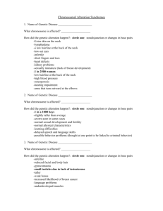 Chromosomal Alteration Syndromes