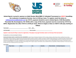 United Sports is proud to sponsor an Adult Gender Blind BBB 4`s