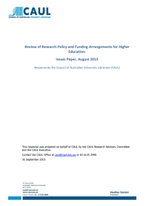 Review of Research Policy and Funding Arrangements for