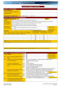 Excavation and Digging Control Form