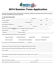 Summer Team Application - Son