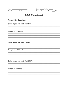 M&M Experiment Pre-Activity Questions