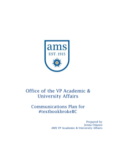 Office of the VP Academic & University Affairs Communications Plan