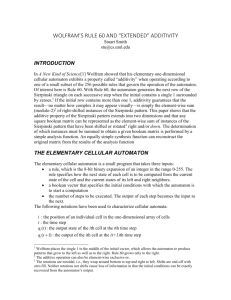 Wolfram`s Rule 60 and Extended Additivity