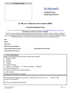 Continuing Review Form - St. Michael`s Hospital